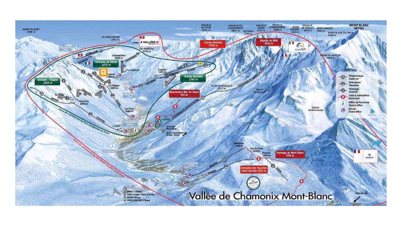 Plan des pistes chamonix